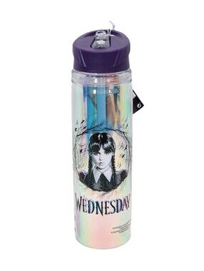 Primark WEDNESDAY Addams family Iridescent Water Bottle - 18.6 oz. - NWT